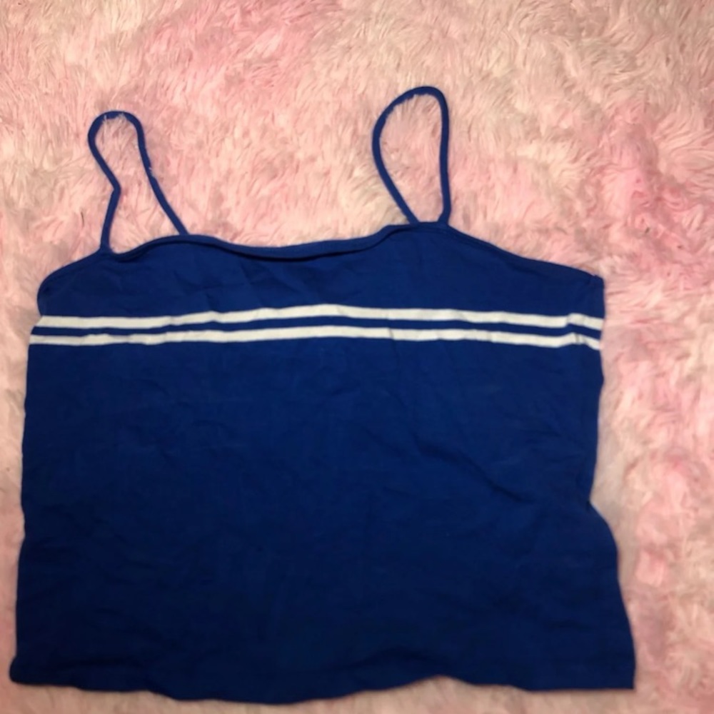 Blue and white tank top